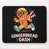 Christmas Gingerbread Dash Running Runner Xmas Mar マウスパッド (正面)
