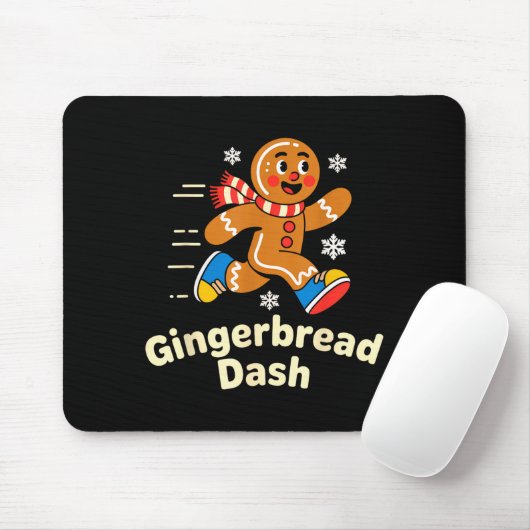 Christmas Gingerbread Dash Running Runner Xmas Mar マウスパッド (マウス)