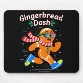 Christmas Gingerbread Dash Running Runner Xmas Mar マウスパッド (正面)