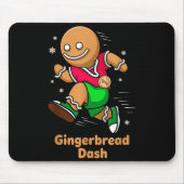 Christmas Gingerbread Dash Running Runner Xmas Mar マウスパッド (正面)