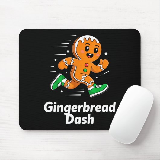 Christmas Gingerbread Dash Running Runner Xmas Mar マウスパッド (マウス)
