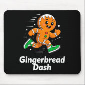 Christmas Gingerbread Dash Running Runner Xmas Mar マウスパッド (正面)
