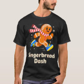 Christmas Gingerbread Dash Running Runner Xmas Mar Tシャツ (正面)