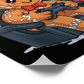 Christmas Gingerbread Gamer Chair Holiday Gaming B ポスター (角)