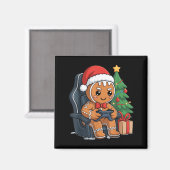 Christmas Gingerbread Gamer Chair Holiday Gaming B マグネット (正面/裏面)