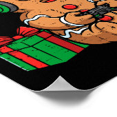 Christmas Gingerbread Gamer Xmas Gaming Boys Kids ポスター (角)