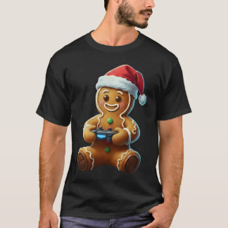 Christmas Gingerbread Gamer Xmas Gaming Boys Youth Tシャツ