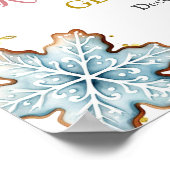 Christmas Gingerbread Gender Reveal Welcome Sign ポスター (角)