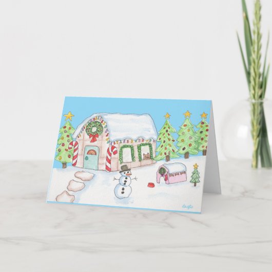 Christmas Gingerbread House シーズンカード (正面)