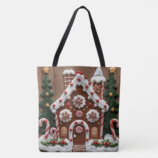 Christmas Gingerbread House トートバッグ (正面)