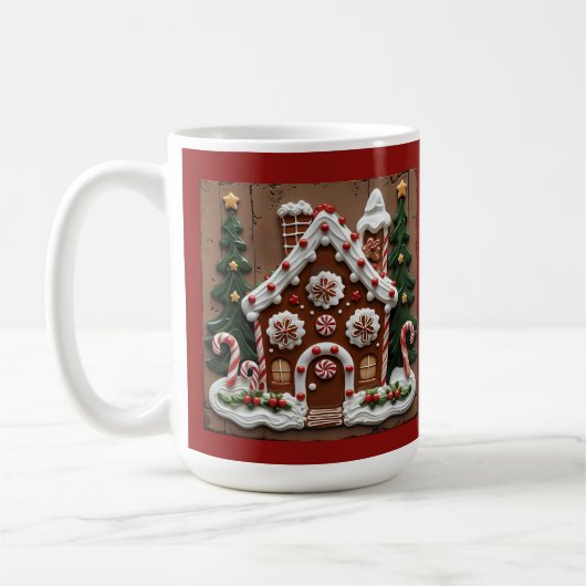 Christmas Gingerbread House Customizable コーヒーマグカップ (左)