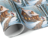 Christmas Gingerbread House With a Snowman  ラッピングペーパー (ロールコーナー)