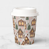 Christmas Gingerbread Houses Holiday Pattern 紙コップ (右)