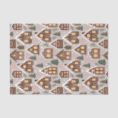 Christmas Gingerbread Houses Holiday Pattern 薄葉紙 (正面)