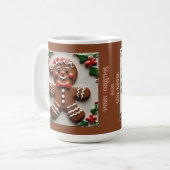 Christmas Gingerbread Man Customizable コーヒーマグカップ (正面左)