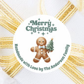 Christmas gingerbread man handmade ラウンドシール