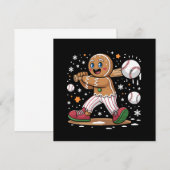 Christmas Gingerbread Man Sports Player Baseball  招待状 (正面/裏面)