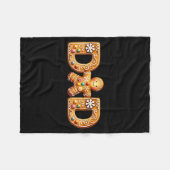 Christmas Gingerbread Matching Family Party Xmas P フリースブランケット (正面(横))