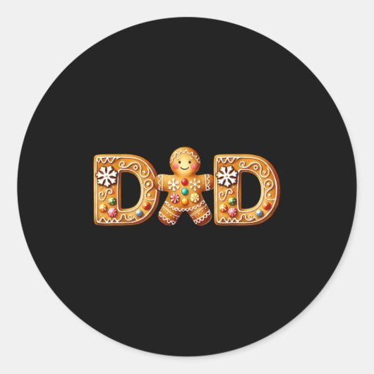 Christmas Gingerbread Matching Family Party Xmas P ラウンドシール (正面)