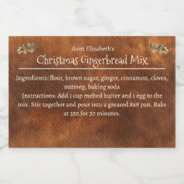 Christmas Gingerbread Mix Personalized Brown  フードラベル