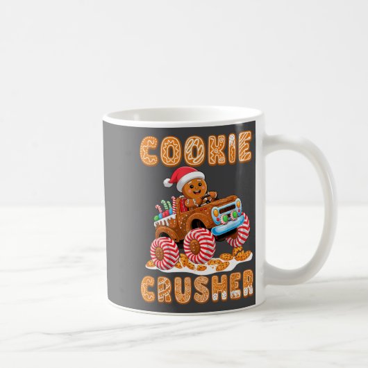 Christmas Gingerbread Pajamas Cookie Crusher Monst コーヒーマグカップ (右)