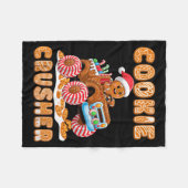 Christmas Gingerbread Pajamas Cookie Crusher Monst フリースブランケット (正面(横))