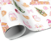 Christmas Gingerbread Pink ラッピングペーパー (ロールコーナー)