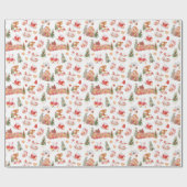 Christmas Gingerbread Red ラッピングペーパー (フラット)