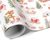 Christmas Gingerbread Red ラッピングペーパー (ロールコーナー)