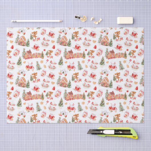Christmas Gingerbread Red 薄葉紙 (クラフト)