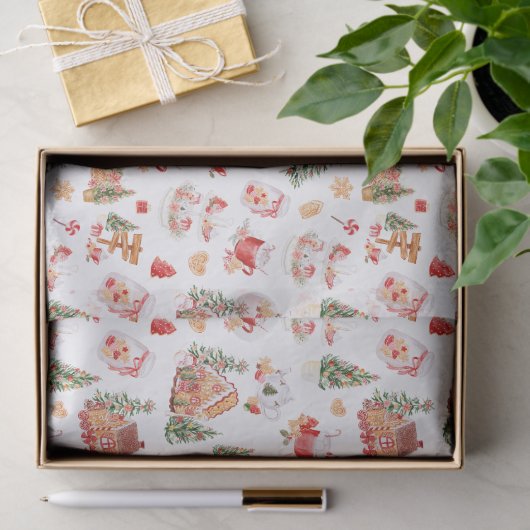 Christmas Gingerbread Red 薄葉紙 (ギフト)