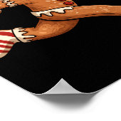 Christmas Gingerbread Running Funny Runners Pajama ポスター (角)