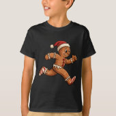 Christmas Gingerbread Running Funny Runners Pajama Tシャツ (正面)