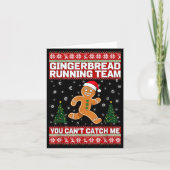 Christmas Gingerbread Running Team Funny Xmas Tee  カード (正面)