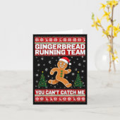 Christmas Gingerbread Running Team Funny Xmas Tee  カード (黄色い花)