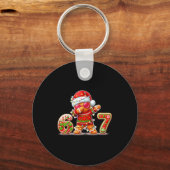 Christmas Gingerbread Six Seven 67 Ice Cream Drip  キーホルダー (正面)
