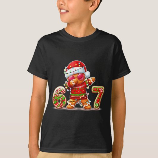 Christmas Gingerbread Six Seven 67 Ice Cream Drip  Tシャツ (正面)