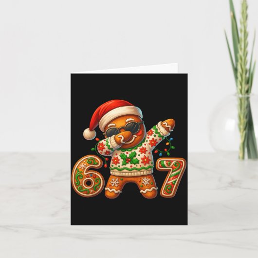 Christmas Gingerbread Six Seven 67 Meme Xmas Slang カード (正面)