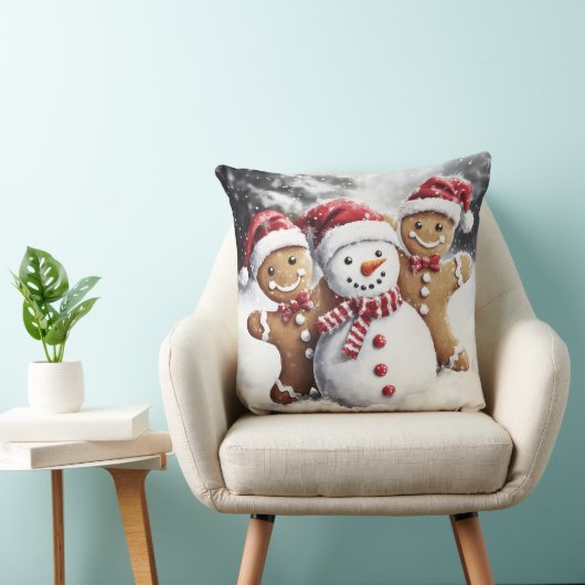 Christmas Gingerbread Throw Pillow クッション (椅子)