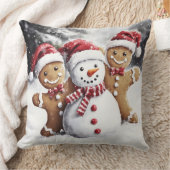 Christmas Gingerbread Throw Pillow クッション (ブランケット)