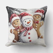 Christmas Gingerbread Throw Pillow クッション (正面)