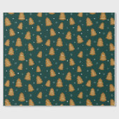Christmas Gingerbread Trees Wrapping Paper ラッピングペーパー (フラット)