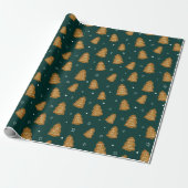 Christmas Gingerbread Trees Wrapping Paper ラッピングペーパー (アンロールド)