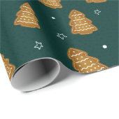 Christmas Gingerbread Trees Wrapping Paper ラッピングペーパー (ロールコーナー)