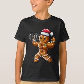 Christmas Gingerbread Weightlifting Man Workout Bo Tシャツ (正面)