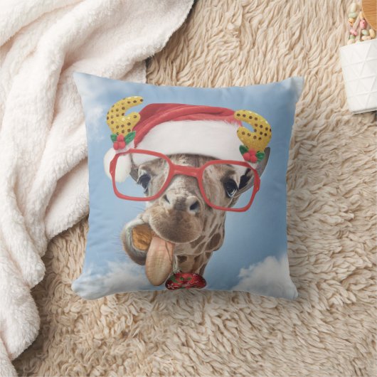 Christmas giraffe クッション (ブランケット)