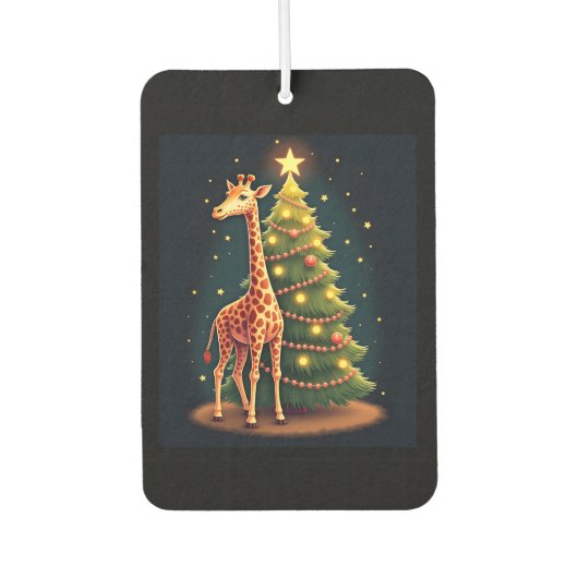 Christmas Giraffe Official Tree Topper Funny Tall カーエアーフレッシュナー (正面)