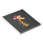Christmas Giraffe Santa Hat Lights Giraffe Men Wom ノートパッド (アングル)