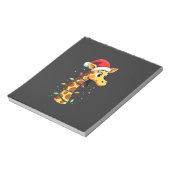 Christmas Giraffe Santa Hat Lights Giraffe Men Wom ノートパッド (回転)