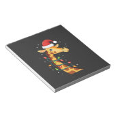 Christmas Giraffe Santa Hat Lights Giraffe Men Wom ノートパッド (アングル)